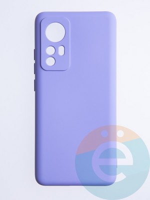 Накладка Silicone Cover (без логотипа, с защитой камеры) для Xiaomi Mi 12X сиреневая - фото 53748