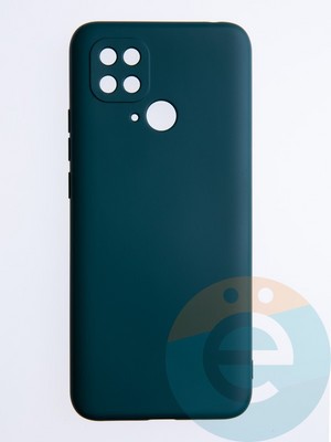 Накладка Silicone Cover (без логотипа, с защитой камеры) для Xiaomi Redmi 10C/Poco C40 зеленая - фото 53760