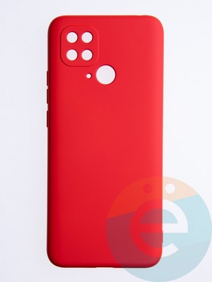 Накладка Silicone Cover (без логотипа, с защитой камеры) для Xiaomi Redmi 10C/Poco C40 красная - фото 53763