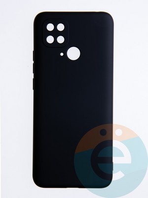 Накладка Silicone Cover (без логотипа, с защитой камеры) для Xiaomi Redmi 10C/Poco C40 черная - фото 53785