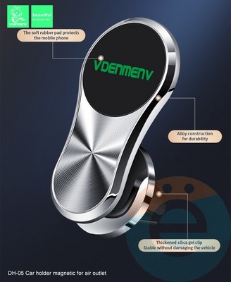 Держатель автомобильный Denmen DH05 в воздуховод черный - фото 54207