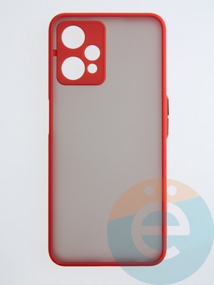 Накладка пластиковая с силиконовой окантовкой с защищенной камерой для Realme 9 Pro красная - фото 54484