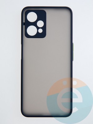 Накладка пластиковая с силиконовой окантовкой с защищенной камерой для Realme 9 Pro синяя - фото 54487