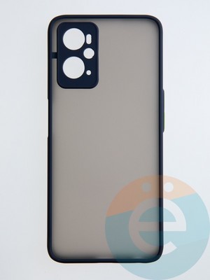 Накладка пластиковая с силиконовой окантовкой с защищенной камерой для Realme 9i синяя - фото 54502