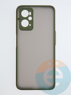 Накладка пластиковая с силиконовой окантовкой с защищенной камерой для Realme 9i хаки - фото 54505