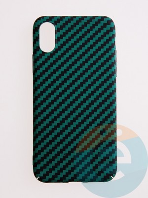Накладка пластиковая Unique case (в коробке) для Apple iPhone X/XS зеленая - фото 54630
