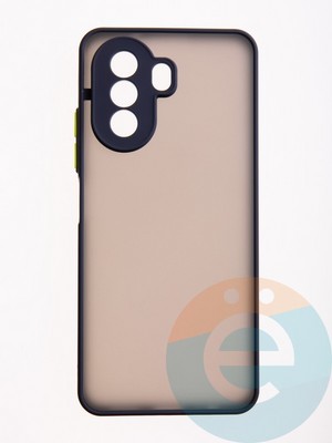 Накладка пластиковая с силиконовой окантовкой с защищенной камерой для Huawei Nova Y70 синяя - фото 54700