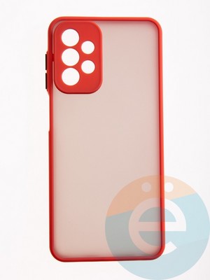 Накладка пластиковая с силиконовой окантовкой с защищенной камерой для Samsung Galaxy A23 красная - фото 54717