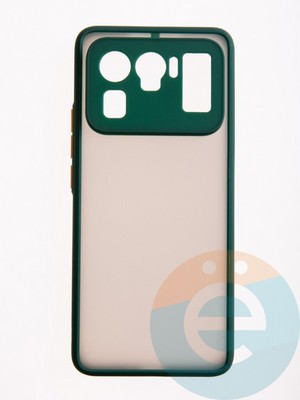 Накладка пластиковая с силиконовой окантовкой с защищенной камерой для Xiaomi Mi 11 Ultra зеленая - фото 54735