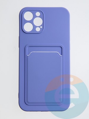 Накладка Soft touch с кармашком для Apple iPhone 12 Pro Max сиреневая - фото 54991