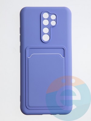 Накладка Soft touch с кармашком для Xiaomi Redmi Note 8 Pro сиреневая - фото 55056