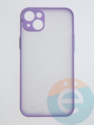 Накладка пластиковая с силиконовой окантовкой с защищенной камерой для iPhone 14 Plus сиреневая - фото 55286