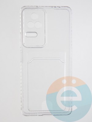 Накладка силиконовая с кардхолдером для Poco F4 прозрачная - фото 55893