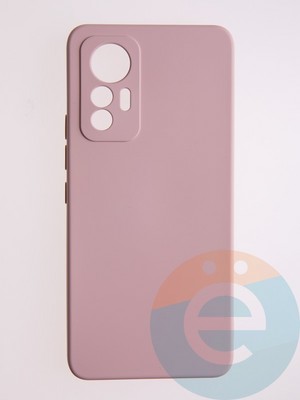Накладка Silicone Cover (без логотипа, с защитой камеры) для Xiaomi Mi 12 Lite пудровая - фото 55982