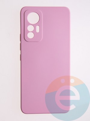 Накладка Silicone Cover (без логотипа, с защитой камеры) для Xiaomi Mi 12 Lite розовая - фото 55986