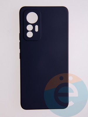 Накладка Silicone Cover (без логотипа, с защитой камеры) для Xiaomi Mi 12 Lite синяя - фото 55990