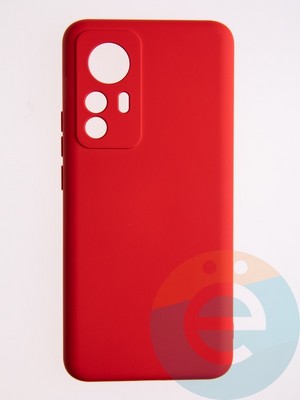 Накладка Silicone Cover (без логотипа, с защитой камеры) для Xiaomi Mi 12T красная - фото 56010