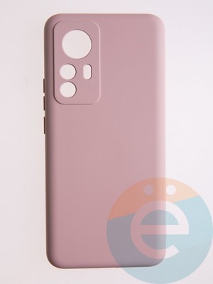 Накладка Silicone Cover (без логотипа, с защитой камеры) для Xiaomi Mi 12T пудровая - фото 56018