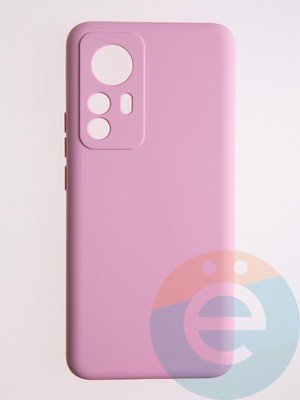 Накладка Silicone Cover (без логотипа, с защитой камеры) для Xiaomi Mi 12T розовая - фото 56022