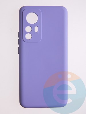 Накладка Silicone Cover (без логотипа, с защитой камеры) для Xiaomi Mi 12T сиреневая - фото 56026
