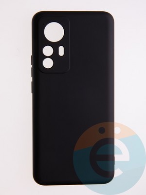 Накладка Silicone Cover (без логотипа, с защитой камеры) для Xiaomi Mi 12T черная - фото 56031