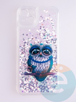 Накладка Переливашка на Apple iPhone 14 Plus сова - фото 56083