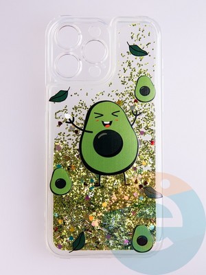 Накладка Переливашка на Apple iPhone 14 Pro Max авокадо - фото 56088