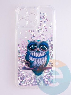 Накладка Переливашка на Apple iPhone 14 Pro Max сова - фото 56099