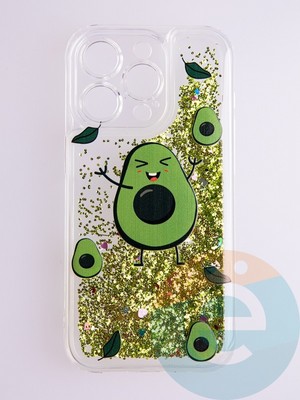 Накладка Переливашка на Apple iPhone 14 Pro авокадо - фото 56104
