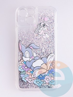 Накладка Переливашка на Apple iPhone 14 кролик - фото 56123