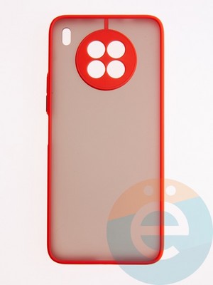 Накладка пластиковая с силиконовой окантовкой с защищенной камерой для Huawei Honor 50 Lite красная - фото 56183