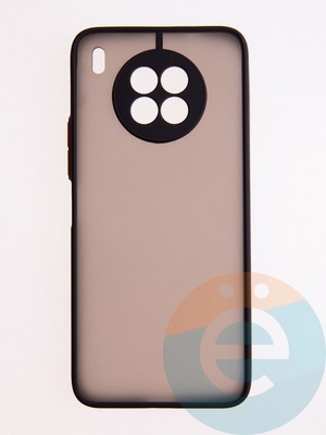 Накладка пластиковая с силиконовой окантовкой с защищенной камерой для Huawei Honor 50 Lite черная - фото 56190