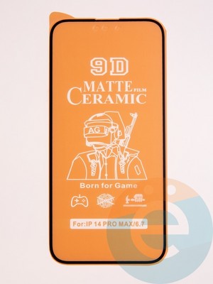 Защитное стекло Ceramics Matte (без упаковки) для Apple iPhone 14 Pro Max черное - фото 56178