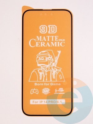 Защитное стекло Ceramics Matte (без упаковки) для Apple iPhone 14 Pro/15 черное - фото 56179