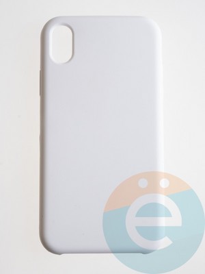 Накладка силиконовая Silicone Case (без логотипа) для Apple iPhone X/XS белая - фото 56356