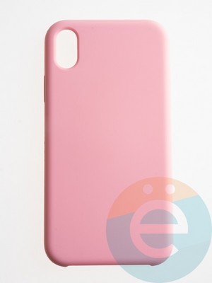 Накладка силиконовая Silicone Case (без логотипа) для Apple iPhone XS Max розовая - фото 56410