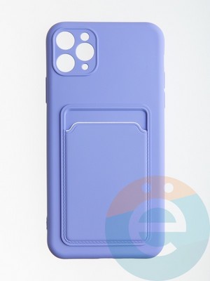 Накладка Soft touch с кармашком для Apple iPhone 11 Pro Max сиреневая - фото 56654
