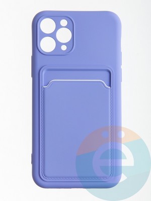 Накладка Soft touch с кармашком для Apple iPhone 11 Pro сиреневая - фото 56656