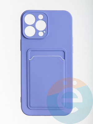 Накладка Soft touch с кармашком для Apple iPhone 13 Pro Max сиреневая - фото 56665