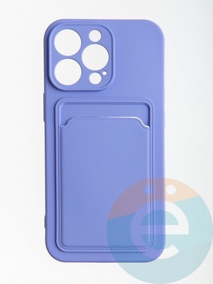 Накладка Soft touch с кармашком для Apple iPhone 13 Pro сиреневая - фото 56667