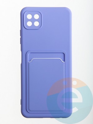 Накладка Soft touch с кармашком для Samsung Galaxy A22S/A22 5G сиреневая - фото 56675
