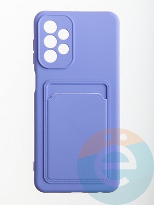 Накладка Soft touch с кармашком для Samsung Galaxy A23 сиреневая - фото 56677