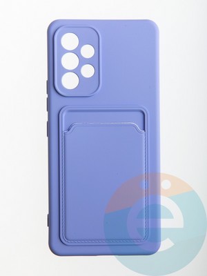 Накладка Soft touch с кармашком для Samsung Galaxy A53 сиреневая - фото 56681