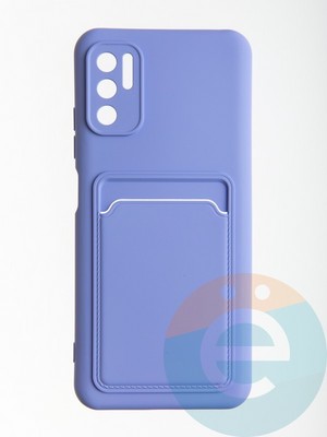 Накладка Soft touch с кармашком для Xiaomi Redmi Note 10 5G/Poco M3 Pro сиреневая - фото 56705