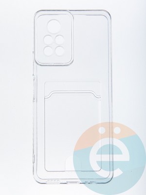 Накладка силиконовая с кардхолдером для Infinix Note 11 Pro прозрачная - фото 56733
