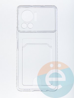Накладка силиконовая с кардхолдером для Infinix Note 12 Vip прозрачная - фото 56740