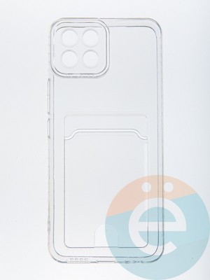 Накладка силиконовая с кардхолдером для Infinix Smart 6 HD прозрачная - фото 56742