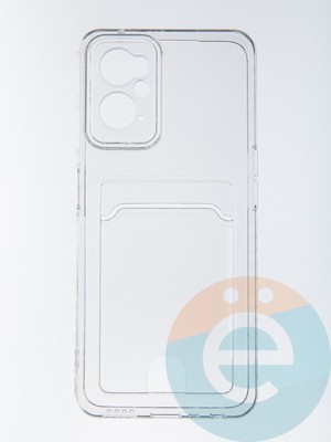 Накладка силиконовая с кардхолдером для Realme 9i 4G прозрачная - фото 56757
