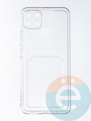 Накладка силиконовая с кардхолдером для Realme C25/C25S прозрачная - фото 56767