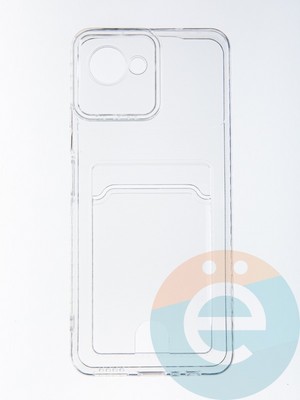 Накладка силиконовая с кардхолдером для Realme C30 прозрачная - фото 56770